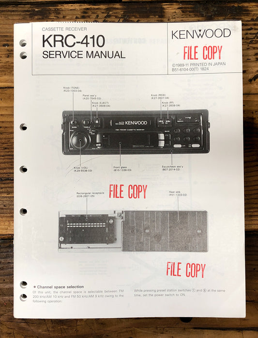 Kenwood KRC-410 Car Radio  Service Manual *Original*