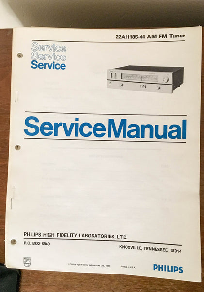 Philips 22AH185 /44 TUNER  Service Manual *Original*