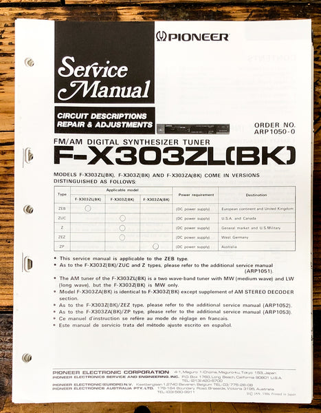 Pioneer F-X303ZL Tuner Service Manual *Original*