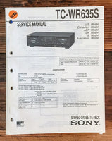 Sony TC-WR635S Cassette Deck  Service Manual *Original*
