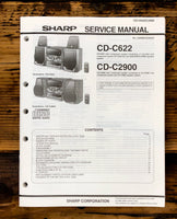 Sharp CD-C622 CD-C2900 Stereo Service Manual *Original*