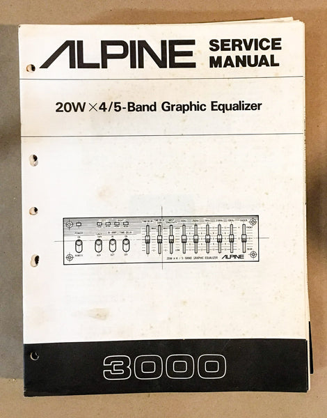 Alpine Model 3000 Equalizer Service Manual *Original*