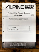 Alpine Model 5959 CD Changer  Service Manual *Original*