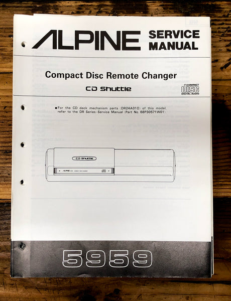 Alpine Model 5959 CD Changer  Service Manual *Original*