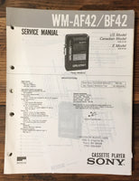 Sony WM-AF42 WM-BF42 Cassette Service Manual *Original*