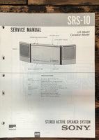 Sony SRS-10 Stereo  Service Manual *Original*