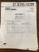 Sony ST-JX295 ST-JX390 Tuner Service Manual Supplement *Original*