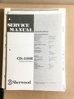 Sherwood CD-1160R CD Player  Service Manual *Original*