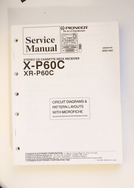 Pioneer X-P60C XR-P60C Stereo System Service Manual *Original*