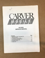 Carver M-2040i Mobile Amplifier  Service Manual *Original*