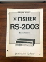 Fisher RS-2003 Receiver Service Manual *Original*