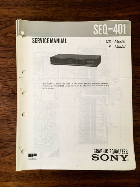 Sony SEQ-401 Equalizer Service Manual *Original*