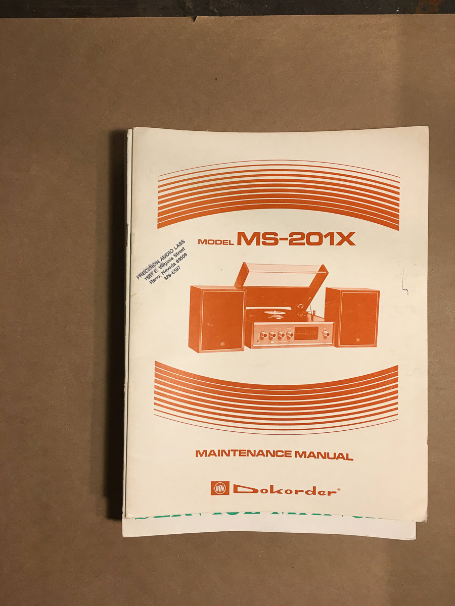 Dokorder MS-201X Stereo Service Manual *Original*