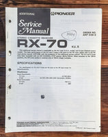 Pioneer RX-70 Cassette Receiver  Additional Service Manual *Original*