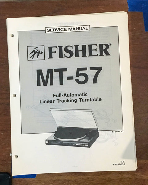 Fisher MT-57 Record Player / Turntable Service Manual *Original*