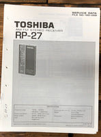 Toshiba RP-27 Radio / Stereo  Service Manual *Original*