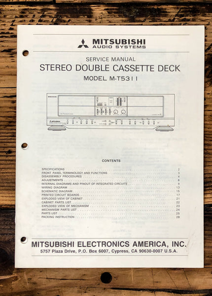 Mitsubishi M-T5311 Cassette Service Manual *Original*