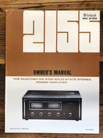 Mcintosh MC 2155 MC2155 Amplifier  Owner / User Manual *Original*