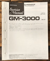 Pioneer GM-3000 Amplifier Add. Service Manual *Original*