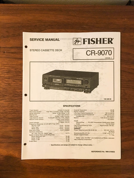 Fisher CR-9070 Cassette Service Manual *Original*