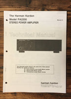 Harman Kardon HK PA2200 PA-2200 Amplifier Service Manual *Original*