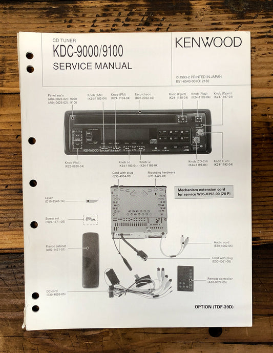 Kenwood KDC-9000 KDC-9100 Car Radio  Service Manual *Original*