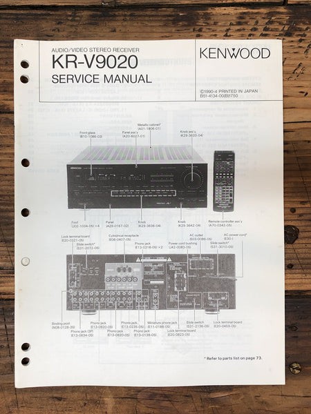 Kenwood KR-V9020 Receiver  Service Manual *Original*