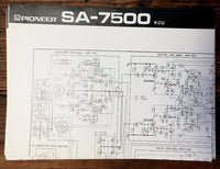 Pioneer SA-7500 KCU Amplifier Large Fold Out Schematic *Original*