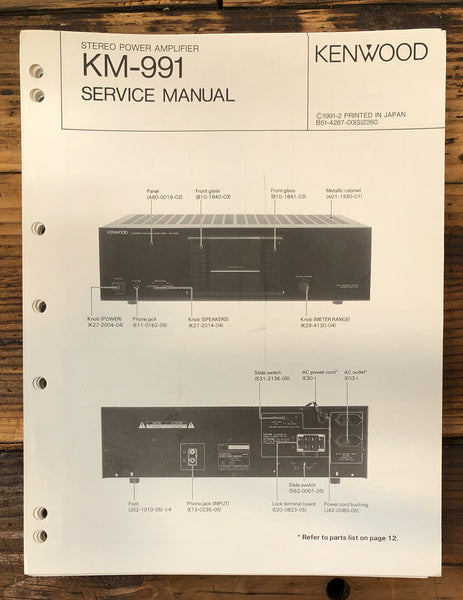 Kenwood KM-991 Amplifier  Service Manual *Original*