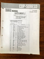 Sony CDP-508ESD  Service Manual Supplement *Original*