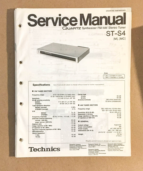 TECHNICS ST-S4 TUNER  Service Manual *Original*