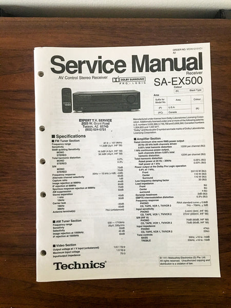Technics SA-EX500 Receiver Service Manual *Original*