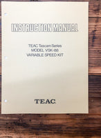 Teac / Tascam VSK-88 Variable Speed Kit  Service Manual *Original*