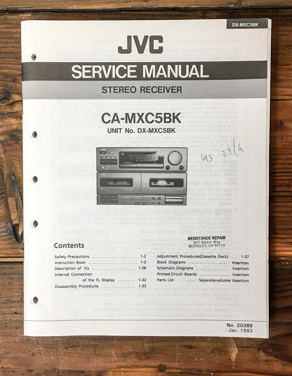 Stereo Service Manual *Original* – Vintage Audio Store - Vintage ...