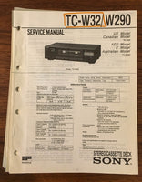 Sony TC-W32 TC-W290 CASSETTE Service Manual *Original*