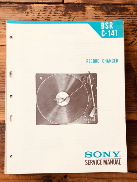 Sony / BSR C-141 Record Player /Turntable  Service Manual *Original*