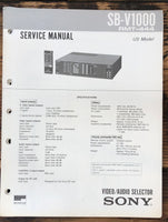 Sony SB-V1000 Selector  Service Manual *Original*