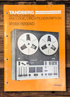 Tandberg 9100X 9200XD Tape Recorder  Service Manual *Original* #1