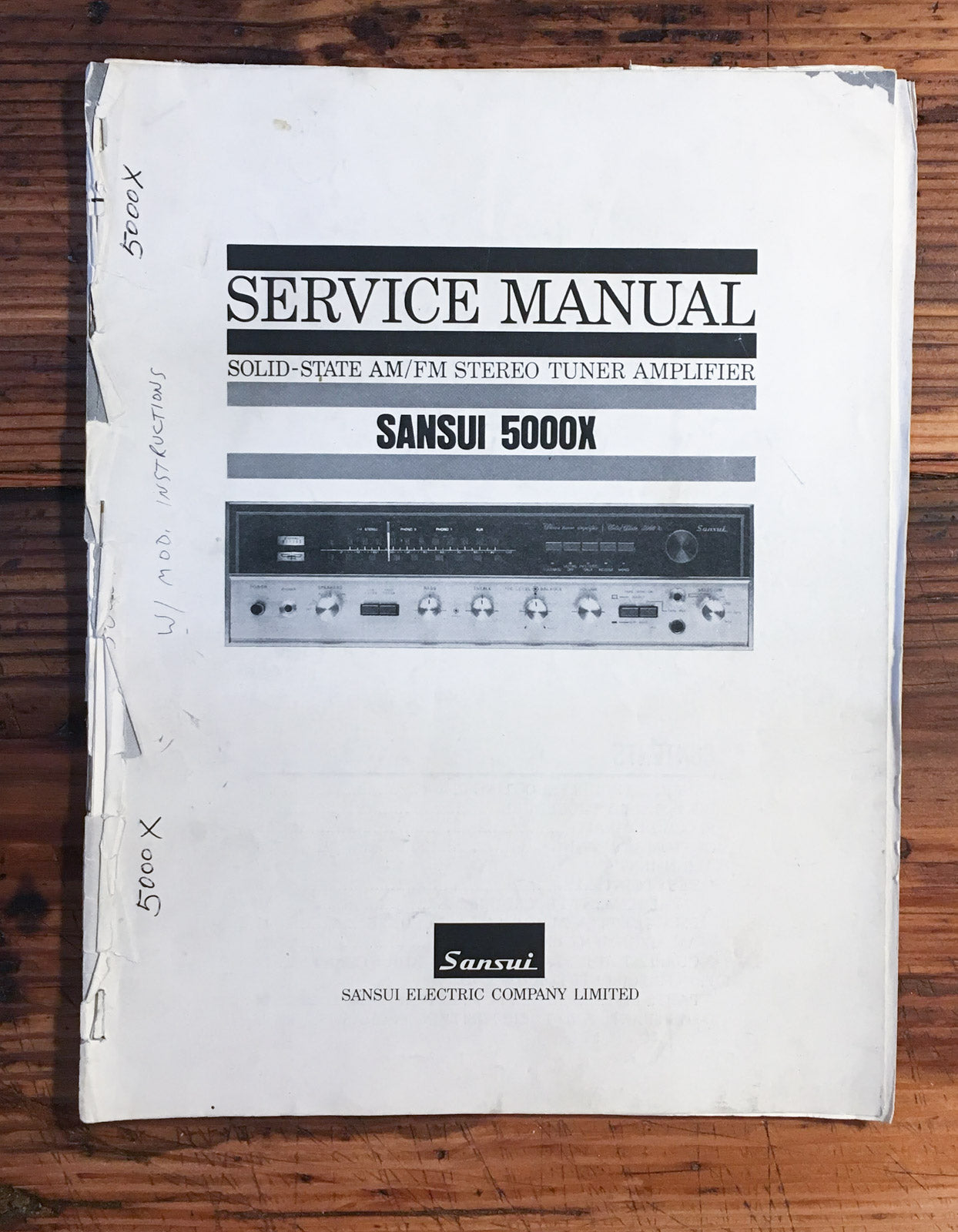 Sansui Model 5000X Receiver  Service Manual *Original*