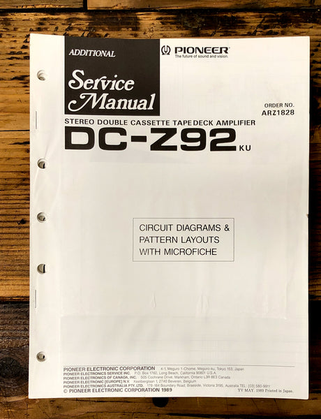 Pioneer DC-Z92 Stereo Add. Service Manual *Original*