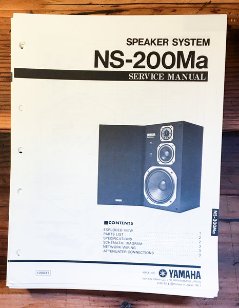 Yamaha NS-200Ma Speaker Service Manual *Original*