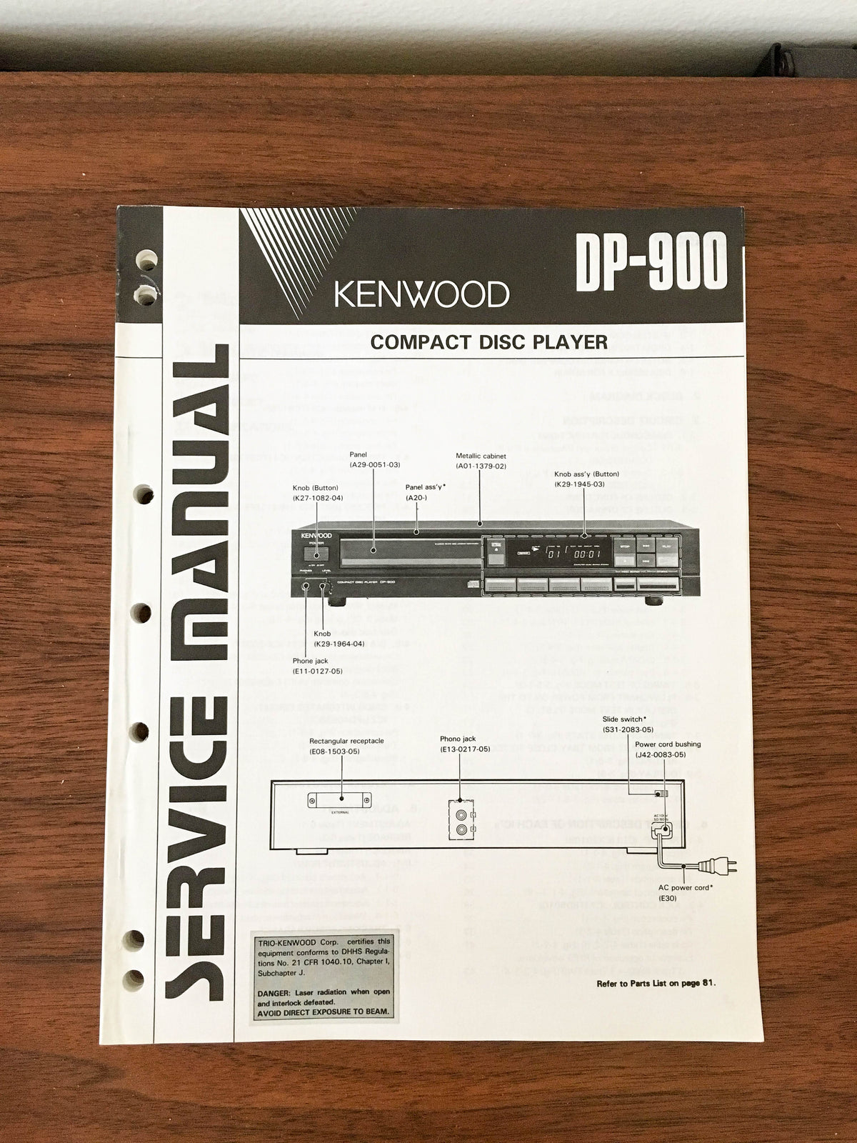 Kenwood DP-900  Service Manual *Original*