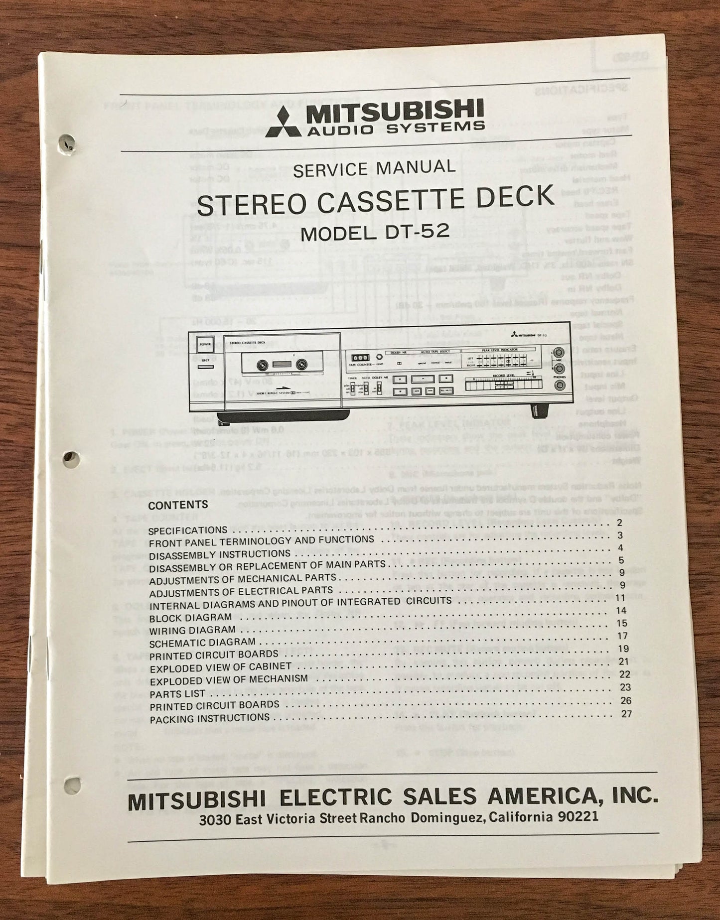 Mitsubishi DT-52  Service Manual *Original* #2