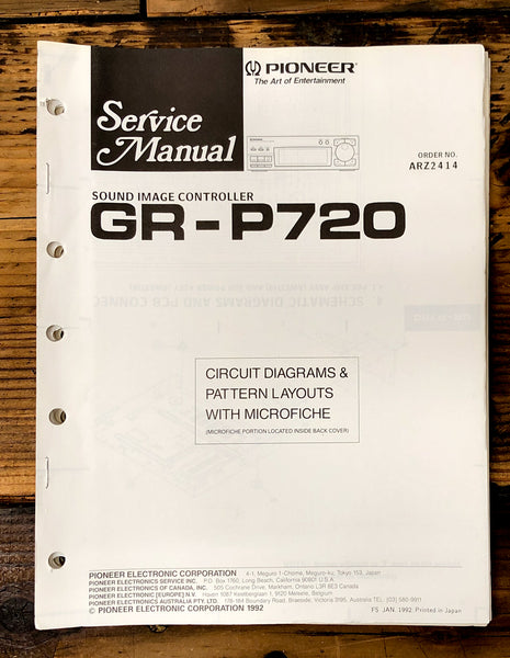 Pioneer GR-P720 Equalizer  Service Manual *Original*