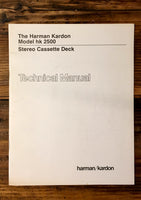 Harman Kardon HK 2500 Cassette Service Manual *Original*