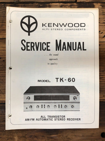 Kenwood TK-60 Receiver  Service Manual *Original*