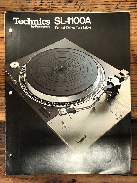 Technics SL-1100A Turntable 5 pg Foldout Dealer Brochure *Orig*