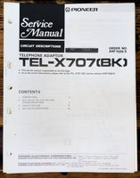 Pioneer TEL-X707 Adaptor  Service Manual *Original* #2