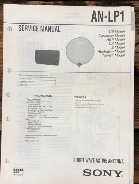 Sony AN-LP1 Antenna  Service Manual *Original*