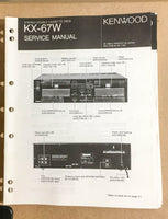 Kenwood KX-67W Cassette Tape Deck  Service Manual *Original*